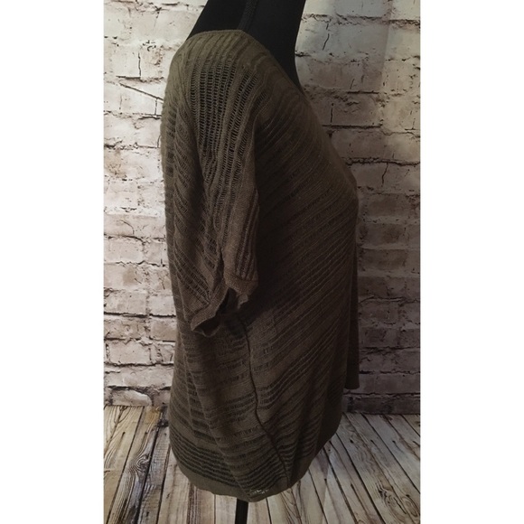 Pure Jill J.Jill Olive Green Short Sleeve Top - Picture 2 of 3